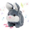 Hopearl Hopping Chubby Rabbit Interactive Electronic Pet Plush Bunny Toy with Sounds and Movements Animated Walking Wiggle Ears Twitch Nose Gift for Toddlers Birthday, Gray, 7'' view 1