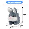 Hopearl Hopping Chubby Rabbit Interactive Electronic Pet Plush Bunny Toy with Sounds and Movements Animated Walking Wiggle Ears Twitch Nose Gift for Toddlers Birthday, Gray, 7'' view 2