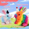 Hopearl Hopping Rabbit with Hat Interactive Electronic Pet Plush Bunny Toy with Sounds and Movements Animated Walking Wiggle Ears Twitch Nose Gift for Toddlers Birthday, Rainbow, 7'' view 4