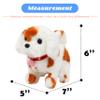 Hopearl Walking Dog with Bell Interactive Electronic Pet Plush Toy Puppy Woof and Moving Animated Nodding Head Gifts for Toddlers Birthday, Brown, 7'' view 2