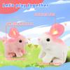 Hopearl Hopping Rabbit with LED Ears Interactive Electronic Pet Plush Bunny Toy with Sounds and Movements Animated Walking Wiggle Light up Ears Twitch Nose Gifts for Toddlers Birthday, Pink, 7'' view 4