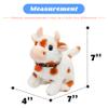 Hopearl Walking Cow Interactive Electronic Pet Plush Diary Cattle Toy with Sounds and Movements MOO Nodding Head Wag Tail Animated Gift for Toddlers Birthday, Brown, 7'' view 2