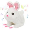 Hopearl Hopping Chubby Rabbit Interactive Electronic Pet Plush Bunny Toy with Sounds and Movements Animated Walking Wiggle Ears Twitch Nose Gifts for Toddlers Birthday, White, 7'' view 1