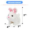 Hopearl Hopping Chubby Rabbit Interactive Electronic Pet Plush Bunny Toy with Sounds and Movements Animated Walking Wiggle Ears Twitch Nose Gifts for Toddlers Birthday, White, 7'' view 2