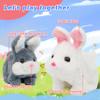 Hopearl Hopping Chubby Rabbit Interactive Electronic Pet Plush Bunny Toy with Sounds and Movements Animated Walking Wiggle Ears Twitch Nose Gifts for Toddlers Birthday, White, 7'' view 4