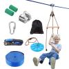 VEVOR Zipline Kit for Kids and Adult, 52 ft Zip Line Kits Up to 330 lb, Backyard Outdoor Quick Setup Zipline, Playground Entertainment with Zipline, Nylon Safety Harness, Seat, and Handlebar view 1
