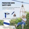VEVOR Zipline Kit for Kids and Adult, 52 ft Zip Line Kits Up to 330 lb, Backyard Outdoor Quick Setup Zipline, Playground Entertainment with Zipline, Nylon Safety Harness, Seat, and Handlebar view 4