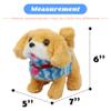 Hopearl Walking Dog Golden Retriever in Blue Vest Interactive Electronic Pet Plush Toy Puppy Woof and Moving Animated Nodding Head Gift for Toddlers Birthday, Brown, 7'' view 2