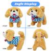 Hopearl Walking Dog Golden Retriever in Blue Vest Interactive Electronic Pet Plush Toy Puppy Woof and Moving Animated Nodding Head Gift for Toddlers Birthday, Brown, 7'' view 3
