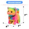Hopearl Walking Cat Interactive Electronic Pet Plush Kitty Toy with Sounds and Movements Animated Meow Shake Head Wiggle Tail Gifts for Toddlers Birthday, Rainbow, 7'' view 2