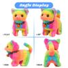 Hopearl Walking Cat Interactive Electronic Pet Plush Kitty Toy with Sounds and Movements Animated Meow Shake Head Wiggle Tail Gifts for Toddlers Birthday, Rainbow, 7'' view 3