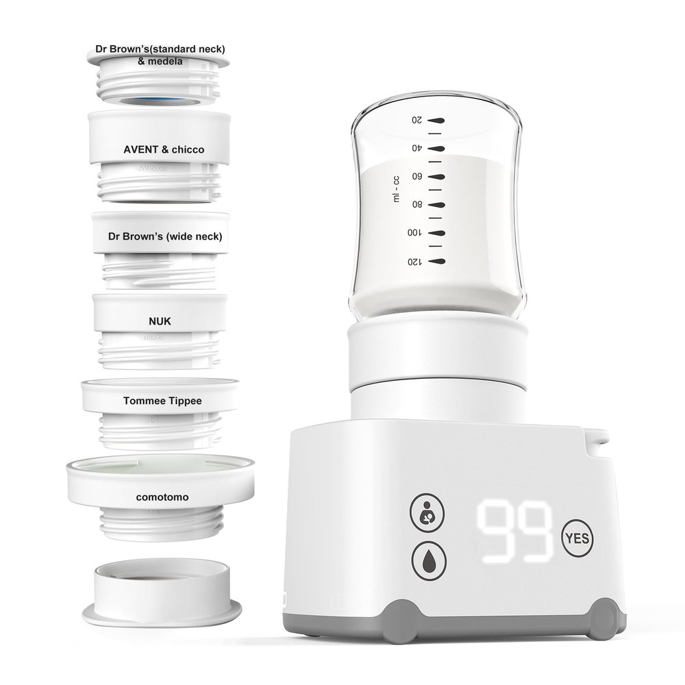 Bottle Warmer Baby Bottle Warmer for Breastmilk with 6 Adapters Leak-Proof Portable Bottle Warmer Milk Warmer for Travel