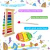 Wooden Xylophone for Kids,Toddler Xylophone Toy with 2 Child Safe Mallets,8 Diatonic Keys Musical Instruments for Preschoolers Educational Toys,Gifts view 3