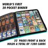 1280+ Cards 20 Pocket Card Binder Collector Card Album - Pages Compatible with Pokemon Cards, Sports Cards, Yugioh, MTG and Other TCG - Trading Card Sleeve with Side Loading Pockets (Teal/Teal) view 3