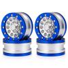 QUE-T 4pcs 1.9 inches Beadlocks Wheels Metal RC Crawler Wheel Hubs for TRX4 Axial Scx10 Series D90 Wraith VS4-10 1:10 Scale RC Car Upgrade (Blue & Silver) view 1
