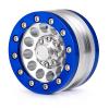 QUE-T 4pcs 1.9 inches Beadlocks Wheels Metal RC Crawler Wheel Hubs for TRX4 Axial Scx10 Series D90 Wraith VS4-10 1:10 Scale RC Car Upgrade (Blue & Silver) view 3