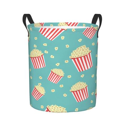 Foruidea Popcorn Laundry Basket,Laundry Hamper,Collapsible Storage Bin, Oxford Fabric Clothes Baskets,Nursery Hamper For Home,Office,Dorm,Gift Basket