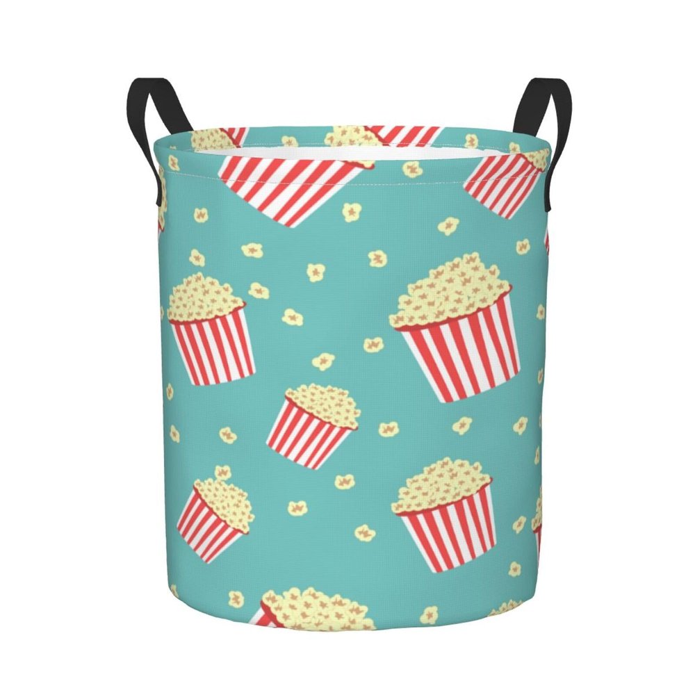 Foruidea Popcorn Laundry Basket,Laundry Hamper,Collapsible Storage Bin, Oxford Fabric Clothes Baskets,Nursery Hamper For Home,Office,Dorm,Gift Basket