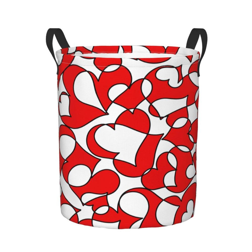 Foruidea Valentine Hearts Laundry Basket,Laundry Hamper,Collapsible Storage Bin, Oxford Fabric Clothes Baskets,Nursery Hamper For Home,Office,Dorm,Gift Basket