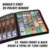 1280+ Cards 20 Pocket Card Binder Collector Card Album - Pages Compatible with Pokemon Cards, Sports Cards, Yugioh, MTG and Other TCG - Trading Card Sleeve with Side Loading Pockets (Black/Red) view 3