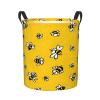 Foruidea Yellow Bee Summer Laundry Basket,Laundry Hamper,Collapsible Storage Bin, Oxford Fabric Clothes Baskets,Nursery Hamper For Home,Office,Dorm,Gift Basket, Medium view 1