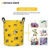 Foruidea Yellow Bee Summer Laundry Basket,Laundry Hamper,Collapsible Storage Bin, Oxford Fabric Clothes Baskets,Nursery Hamper For Home,Office,Dorm,Gift Basket, Medium view 3