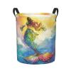 Foruidea Rainbow Mermaid Laundry Basket,Laundry Hamper,Collapsible Storage Bin, Oxford Fabric Clothes Baskets,Nursery Hamper For Home,Office,Dorm,Gift Basket, Medium view 1