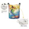 Foruidea Rainbow Mermaid Laundry Basket,Laundry Hamper,Collapsible Storage Bin, Oxford Fabric Clothes Baskets,Nursery Hamper For Home,Office,Dorm,Gift Basket, Medium view 2