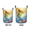 Foruidea Rainbow Mermaid Laundry Basket,Laundry Hamper,Collapsible Storage Bin, Oxford Fabric Clothes Baskets,Nursery Hamper For Home,Office,Dorm,Gift Basket, Medium view 4
