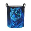 Foruidea Blue Flame Tiger Laundry Basket,Laundry Hamper,Collapsible Storage Bin, Oxford Fabric Clothes Baskets,Nursery Hamper For Home,Office,Dorm,Gift Basket view 1