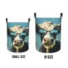 Foruidea Cool Cow Laundry Basket,Laundry Hamper,Collapsible Storage Bin, Oxford Fabric Clothes Baskets,Nursery Hamper For Home,Office,Dorm,Gift Basket, Medium view 4