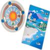 2 Pcs Montessori Educational Mat-Seasons Mat,Land and Water Mat-31.5' Round Mat with Wooden Cards of 4 Seasons and 12 Months-Mats for Kids 3-6,Interactive Learning Activities-Celebrating Birthday Toys view 1