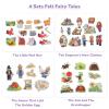 CHEFAN Felt Board for Toddlers,4 Sets Flannel Board Stories for Preschool Activity,Little Red Hen,The Ant and The Grasshopper,The Goose That Laid The Golden Egg and The Emperor's New Clothes view 2