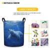 Foruidea White Bear Blue Laundry Basket,Laundry Hamper,Collapsible Storage Bin, Oxford Fabric Clothes Baskets,Nursery Hamper For Home,Office,Dorm,Gift Basket, Medium view 3