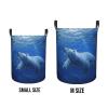 Foruidea White Bear Blue Laundry Basket,Laundry Hamper,Collapsible Storage Bin, Oxford Fabric Clothes Baskets,Nursery Hamper For Home,Office,Dorm,Gift Basket, Medium view 4