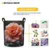 Foruidea Rose Laundry Basket,Laundry Hamper,Collapsible Storage Bin, Oxford Fabric Clothes Baskets,Nursery Hamper For Home,Office,Dorm,Gift Basket, Medium view 3