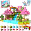 Annexfun Magnetic Blocks - 100PCS Building Blocks Unicorn Cubes - Toys for Montessori Toddler Christmas Birthday Gifts - STEM Sensory Toys for 3 4 9 10 Year Old Girl view 1