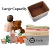 JCYIF Personalized Baby Toy Storage Basket Custom Toy Box with Name Storage Organizer Collapsible with Handles for Girl Boy view 2