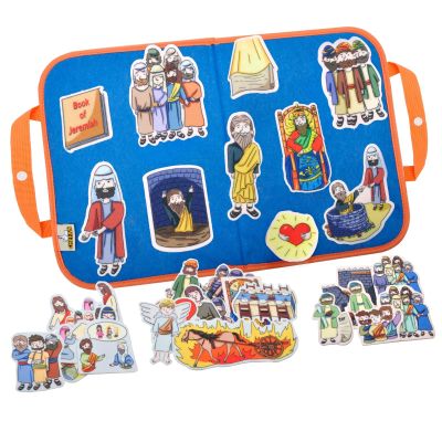CHEFAN 4 Pack Felt Board Bible Stories Set, Flannel Board Stories,Precut Christian Flannel Graph Bible Toys for Kids, Include Prophet Jeremiah, Elisha and The Syrians, Nehemiah, Jesus Heals The Sick