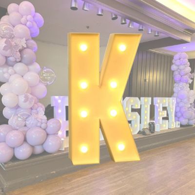 4FT DIY Marquee Letters Giant Mosaic Letters Marquee Light Up Letters With Warm Lights PROM LOVE BABY MARRY ME Backdrop Decor(K,100cm/40in)