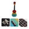 BESTonZON 1set Cartoon Painted Ukulele for Beginners Acoustic Guitar Backpack Rainbow Design Natural Starter Instrument for All Ages view 2