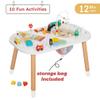 touch us Baby Activity Cubes for Kids,Toddler Activity Cubes&Activity Center Table with Wooden Bead MazesMini Toy Car,Gears&Blocks|Wooden Desk Play Table as Montessori Toy for 1 Year Old Boy Girl view 2