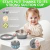Mrs. Chou Suction Bowl and Spoon Set for Babies and Toddlers Non-Slip Silicone Suction Cups, Advanced 304 Stainless Steel Bowls, Double-Layer Insulation, and BPA-Free Lids Food-Grade Safety view 2