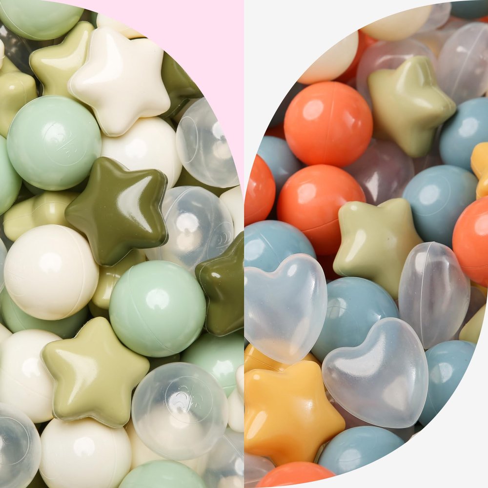 TRENDPLAY Ball Pit Balls 200 Star Balls- Crush Proof Plastic Children's Toy Balls Macaron Ocean Balls for Birthday Party Games Pool