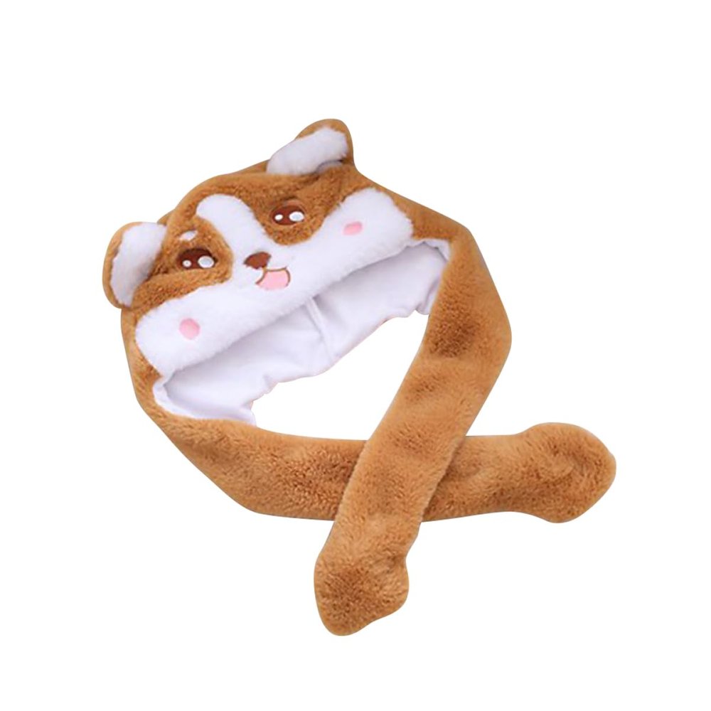FAVOMOTO Moving Ears Corgie Hat Plush Toy for Family Photo up Ear Hat for Boys and Girls Adults