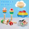 SAYAYA 3 Packs Wooden Catch Ball, Retro Paddle Ball with String Toys for Kids & Adults, Hand Eye Coordination Cup and Ball Game for Outdoor Beach Lawn Party Favors, Family Fun & Education Supplies view 3