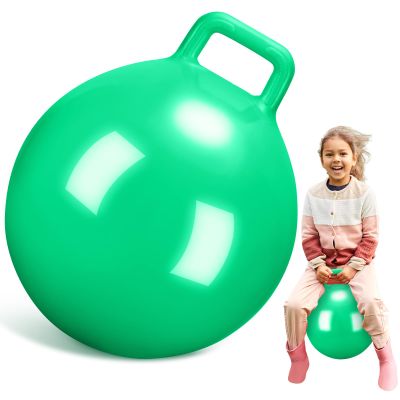 Gemscream Kids Bouncy Hopper Ball with Handle Jumping Hopping Exercise Balls for Toddlers Boys Girls Indoor Outdoors Sports School Games Exercise Gifts(18 Inch,Green)