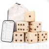 Barcaloo Yardzee Outdoor Family Games, Six 3.5" Giant Wooden Dice Games for Families (Unstained) view 1