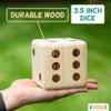 Barcaloo Yardzee Outdoor Family Games, Six 3.5" Giant Wooden Dice Games for Families (Unstained) view 3