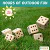 Barcaloo Yardzee Outdoor Family Games, Six 3.5" Giant Wooden Dice Games for Families (Unstained) view 4